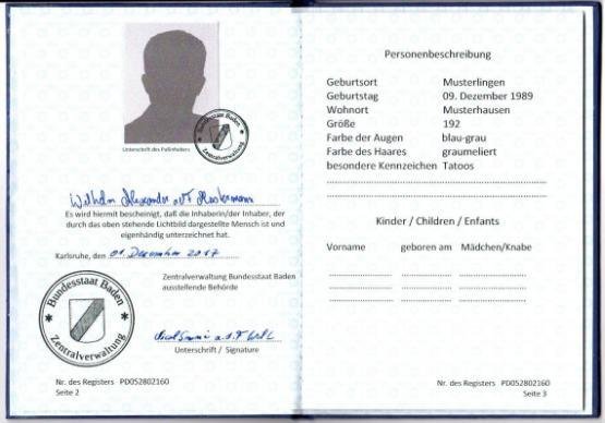 Reisepaß Seite 2